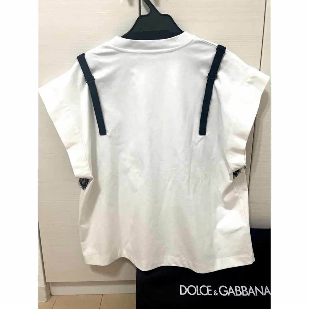 DOLCE &GABBANA 白 Tシャツ レースビスチェ