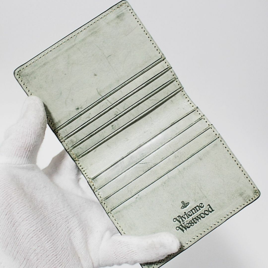 新品 ヴィヴィアンウエストウッド ワックスシリーズ 折り畳み財布 緑系