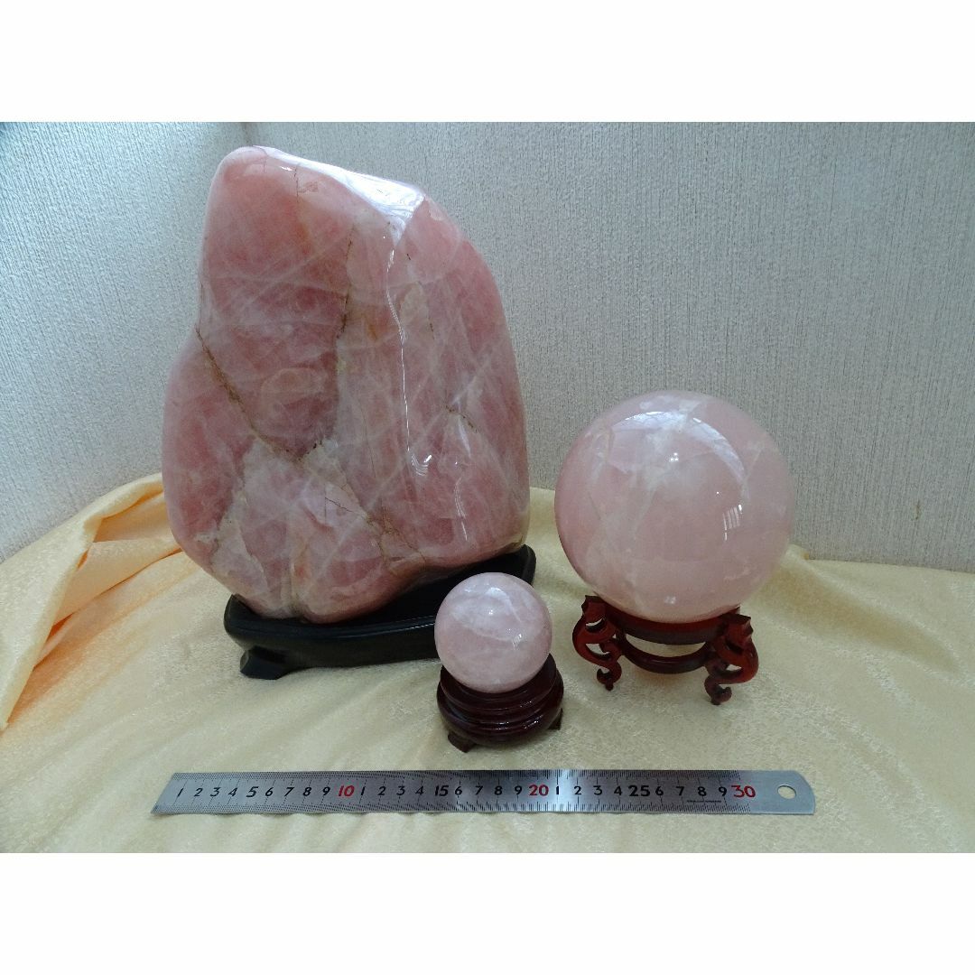 爺3】ローズクオーツ 3点セット 詳細不明 在庫処分品 期間限定早い者