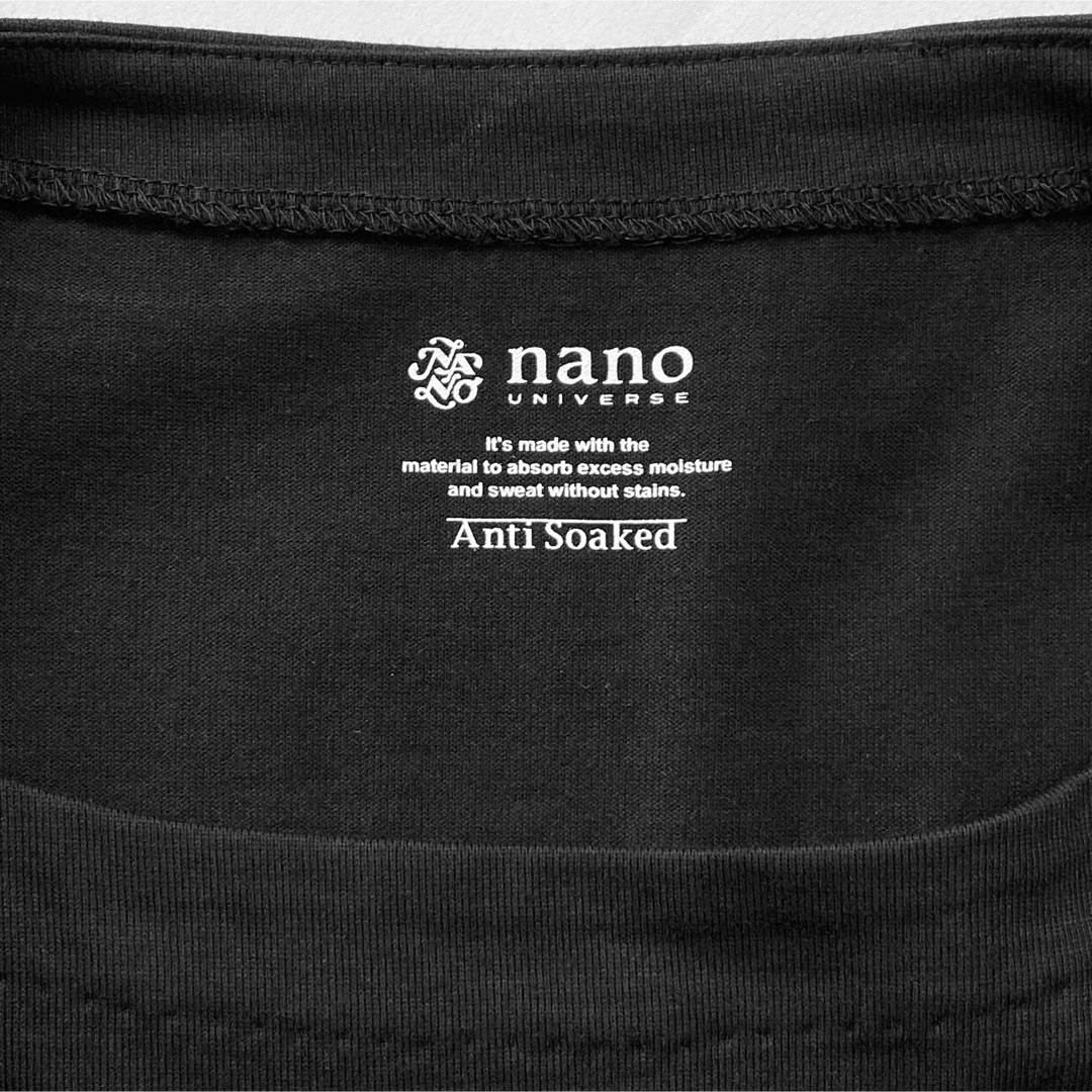 nano・universe(ナノユニバース)の美品＊ナノユニバース＊Anti SoakedボートネックT＊38＊ブラック レディースのトップス(カットソー(半袖/袖なし))の商品写真