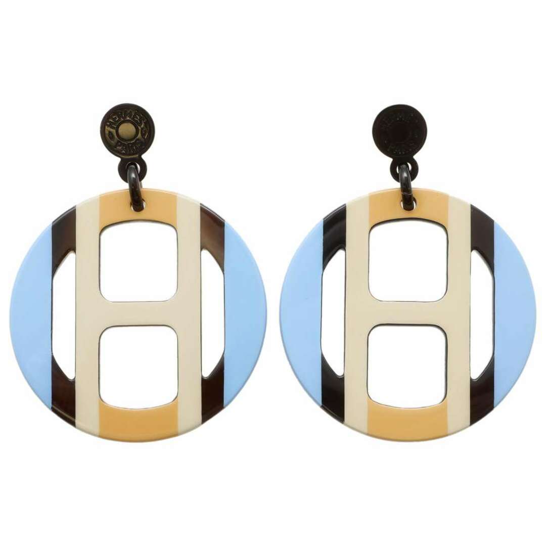 エルメス ピアス Hエキップ バッファローホーン/メタル HERMES