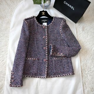 CHANEL - CHANEL 極美品 CCボタン ブレード ツイード ノー