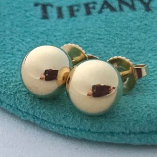 Tiffany  K18YG 渦巻きリボンピアス　美品