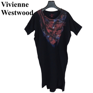 ヴィヴィアンウエストウッド(Vivienne Westwood)のビビアンウエストウッド　ワンピース　柄物　カットソーワンピース(ロングワンピース/マキシワンピース)