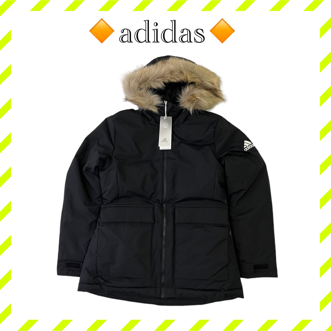 新品【adidas】Mサイズ 黒色 フードジャケット レギュラーフィット
