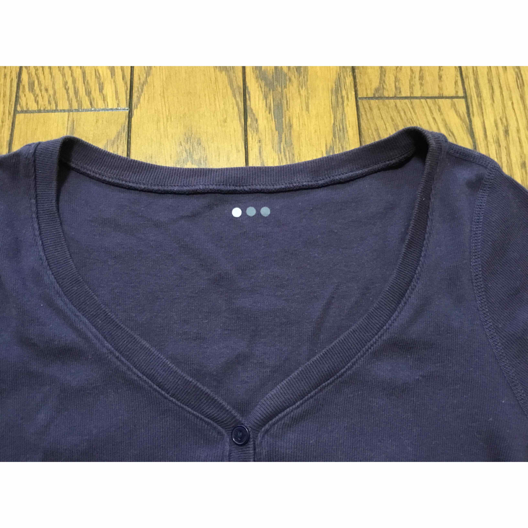 three dots(スリードッツ)のスリードッツ  ネイビー　コットン　Tシャツ レディースのトップス(Tシャツ(半袖/袖なし))の商品写真