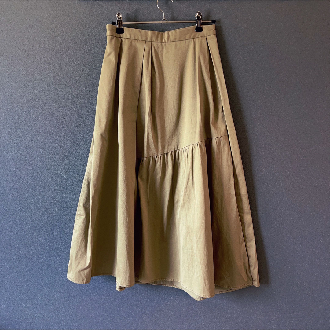 MACPHEE(マカフィー)のMACPHEE マカフィー コットンチノ アシンメトリーフレアスカート 34 レディースのスカート(ロングスカート)の商品写真