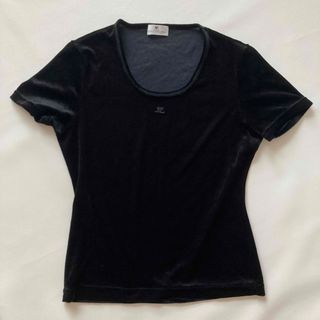 クレージュ(Courreges)のCourreges クレージュ　ベロアTシャツ 黒(Tシャツ(半袖/袖なし))