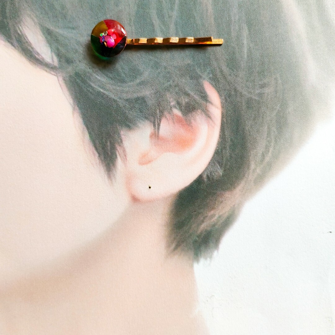 【sale】*《N》*カラフルなヘアピン ハンドメイドのアクセサリー(ヘアアクセサリー)の商品写真