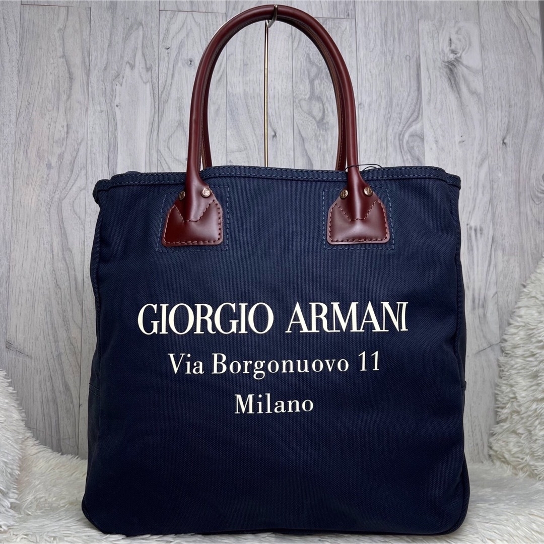 新品タグ付♡A4♡大容量♡GIORGIO ARMANI ビッグロゴ トートバッグ 1