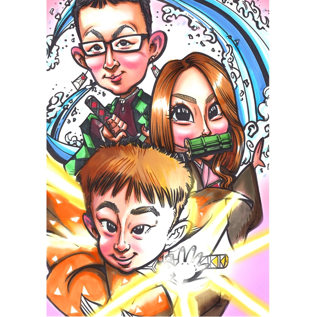 高評価の贈り物 世界で1枚のオーダーメイド似顔絵 ハイクオリティver