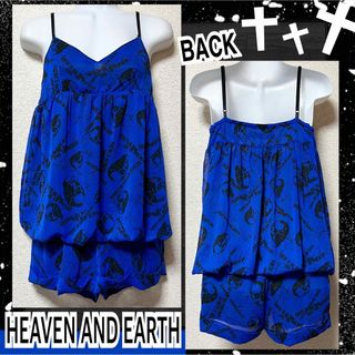 HEAVEN and Earth - 【新品/HEAVEN AND EARTH】シフォン素材☆スカル柄キャミロンパース