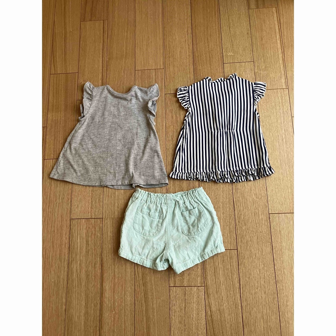 セール価格！　女児ノースリーブ・ハーフパンツ着回し3点セット キッズ/ベビー/マタニティのキッズ服女の子用(90cm~)(ブラウス)の商品写真