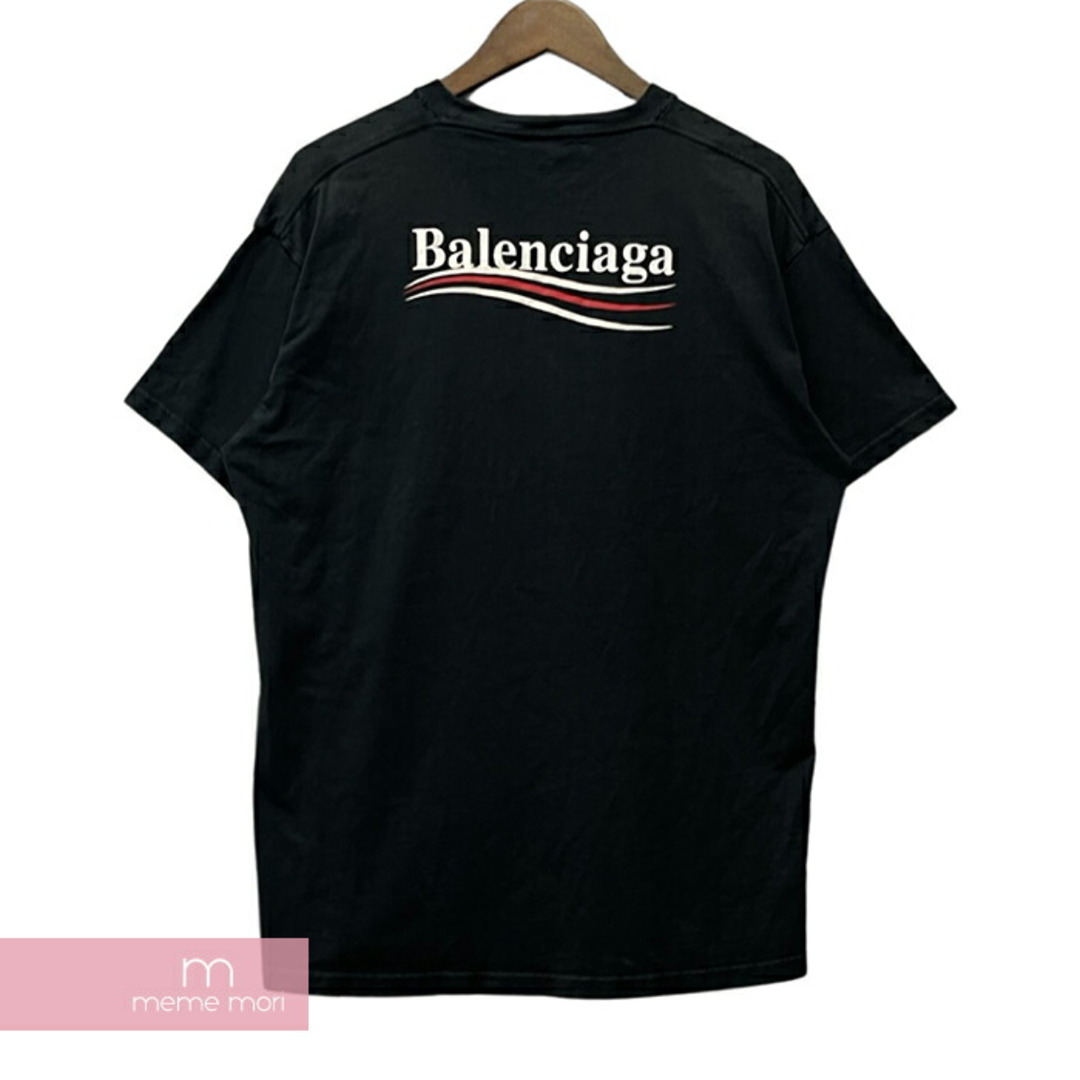 BALENCIAGA 2017AW Campaign Logo Print Tee 508203 TWK28 バレンシアガ キャンペーンロゴプリントTシャツ 半袖カットソー ブラック サイズXS【230722】【-C】【me04】
