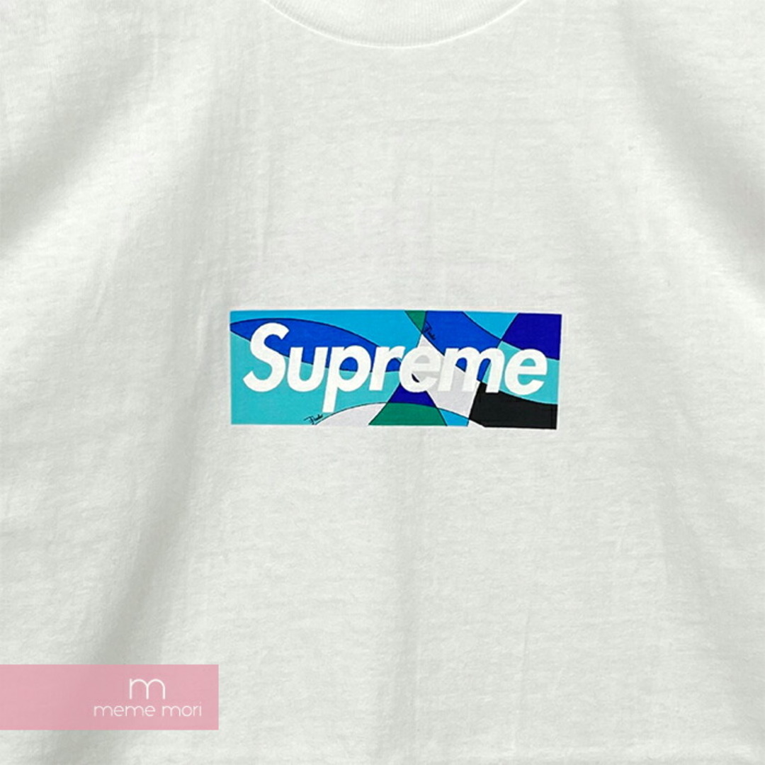 Supreme×Emilio Pucci 2021SS Box Logo Tee シュプリーム×エミリオプッチ ボックスロゴTシャツ 半袖カットソー プリント グレー×ブルー サイズM【210727】【新古品】【me04】