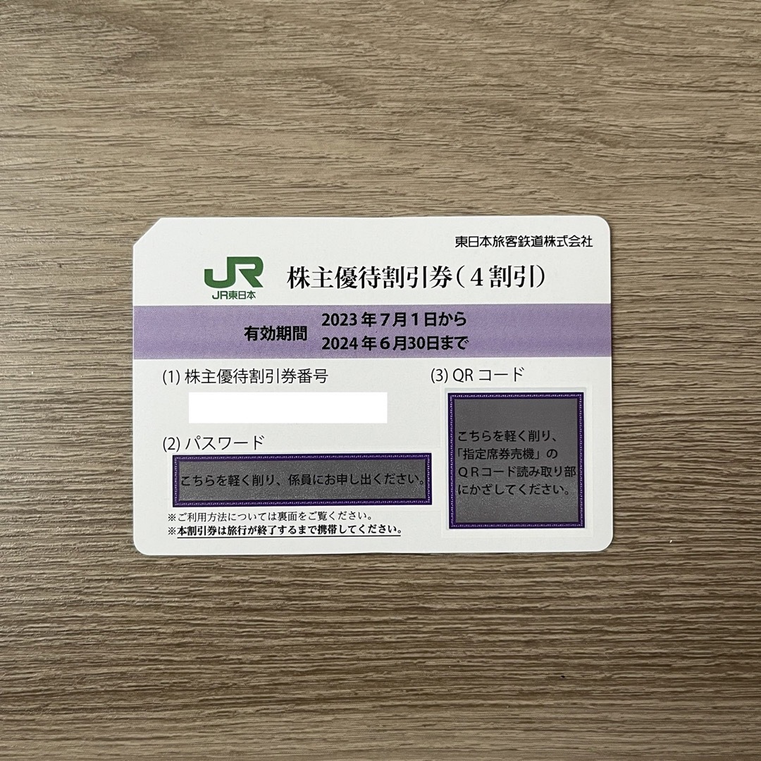 JR東日本　東日本旅客鉄道 株主優待割引券　有効期限:2024.6.30 1枚 チケットの乗車券/交通券(鉄道乗車券)の商品写真