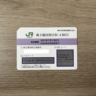 JR東日本　東日本旅客鉄道 株主優待割引券　有効期限:2024.6.30 1枚(鉄道乗車券)