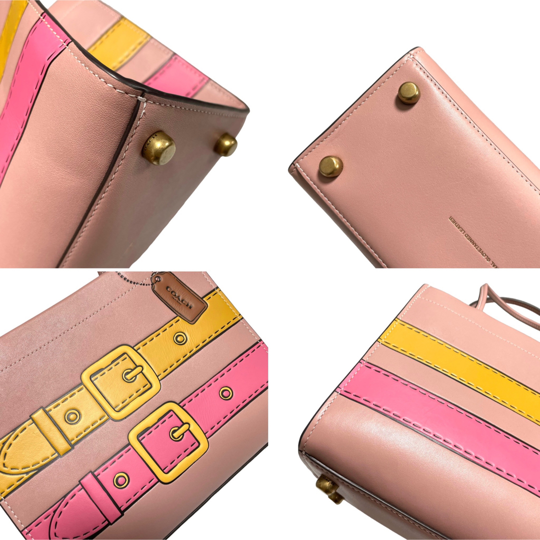 美品 COACH コーチ カシンキャリー22 ウィズ トロンプルイユ プリント