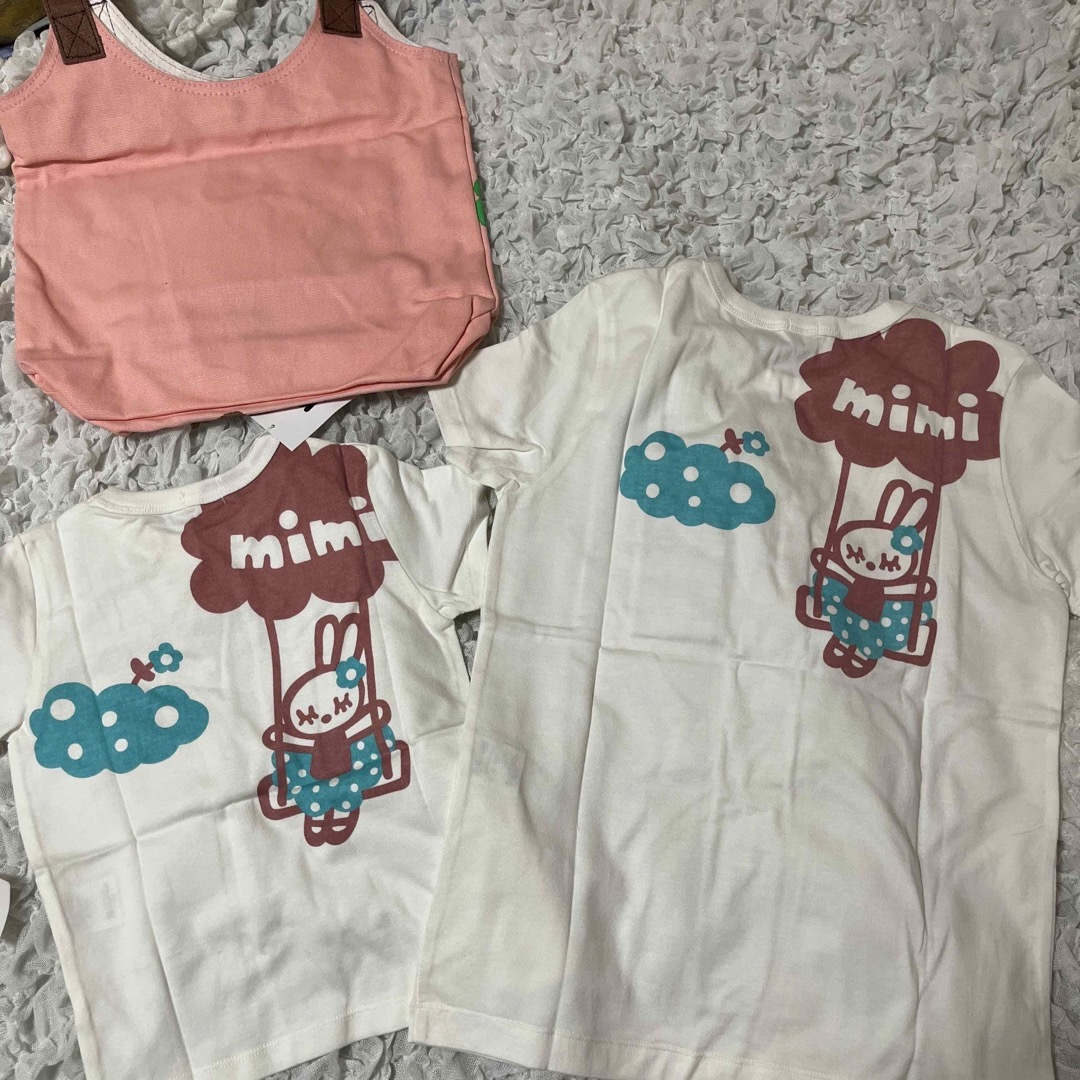 KP(ニットプランナー)の新品　KP みみちゃん　新品　親子Tシャツ　バッグセット　親子コーデ キッズ/ベビー/マタニティのキッズ服女の子用(90cm~)(Tシャツ/カットソー)の商品写真