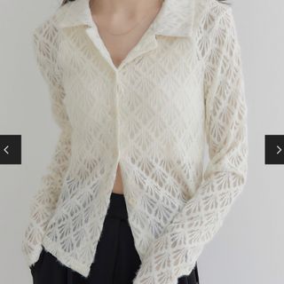 エイメル(amel)のAmel sheer shirt cardigan(カーディガン)