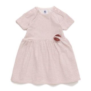 プチバトー(PETIT BATEAU)のプチバトー　ラメボーダー半袖ワンピース(ワンピース)