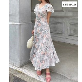 リエンダ(rienda)の【hatiko109様専用】riendaダブルフリルスリーブフレア ワンピース (ロングワンピース/マキシワンピース)