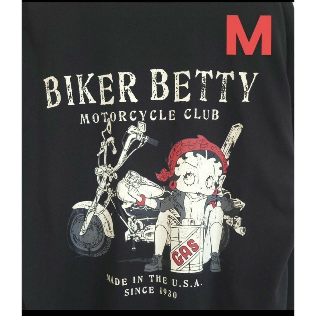 新品 ベティ betty boop ジャージ素材 Tシャツ 黒 LL バイク