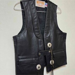 schott - WESTERN by Shott ショット レザー コンチョベストの通販 by