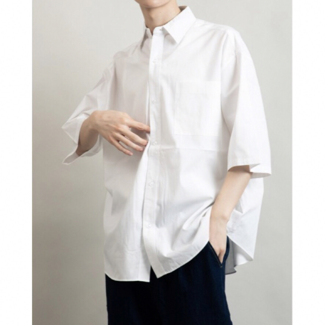 コットンブロード オーバーシルエット レギュラーカラー 半袖シャツ メンズのトップス(シャツ)の商品写真