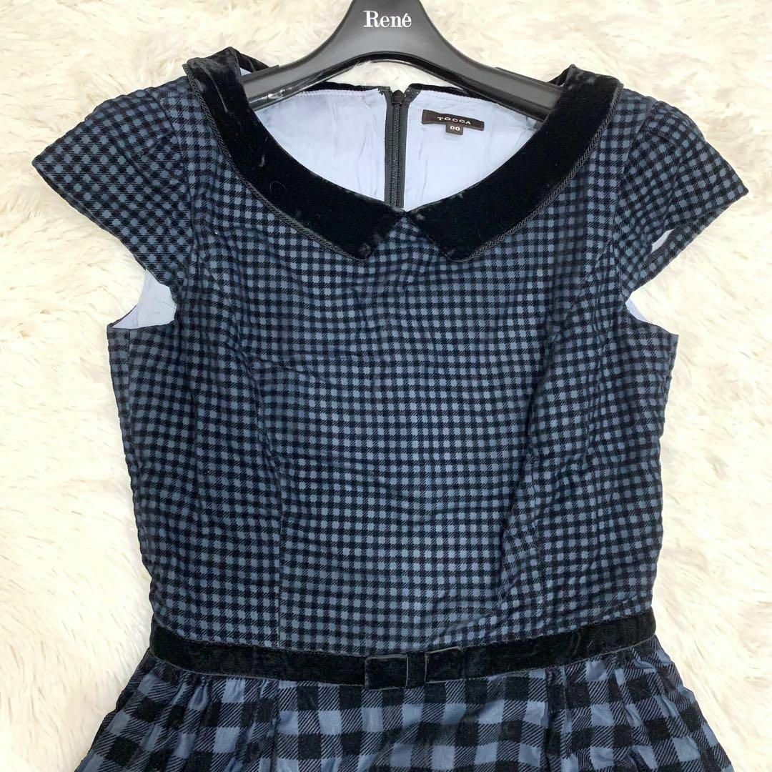 TOCCA - 極美品✨トッカ ワンピース 襟 ドッキング リボン フレア