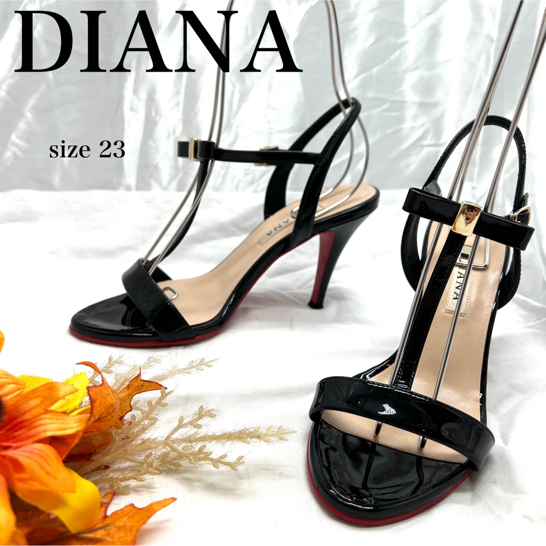 DIANA(ダイアナ)の【人気】ダイアナ　エナメルサンダル　レッドソール　美品 レディースの靴/シューズ(サンダル)の商品写真