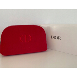 クリスチャンディオール(Christian Dior)の新品　ディオール ノベルティベロアポーチ  レッド (ポーチ)