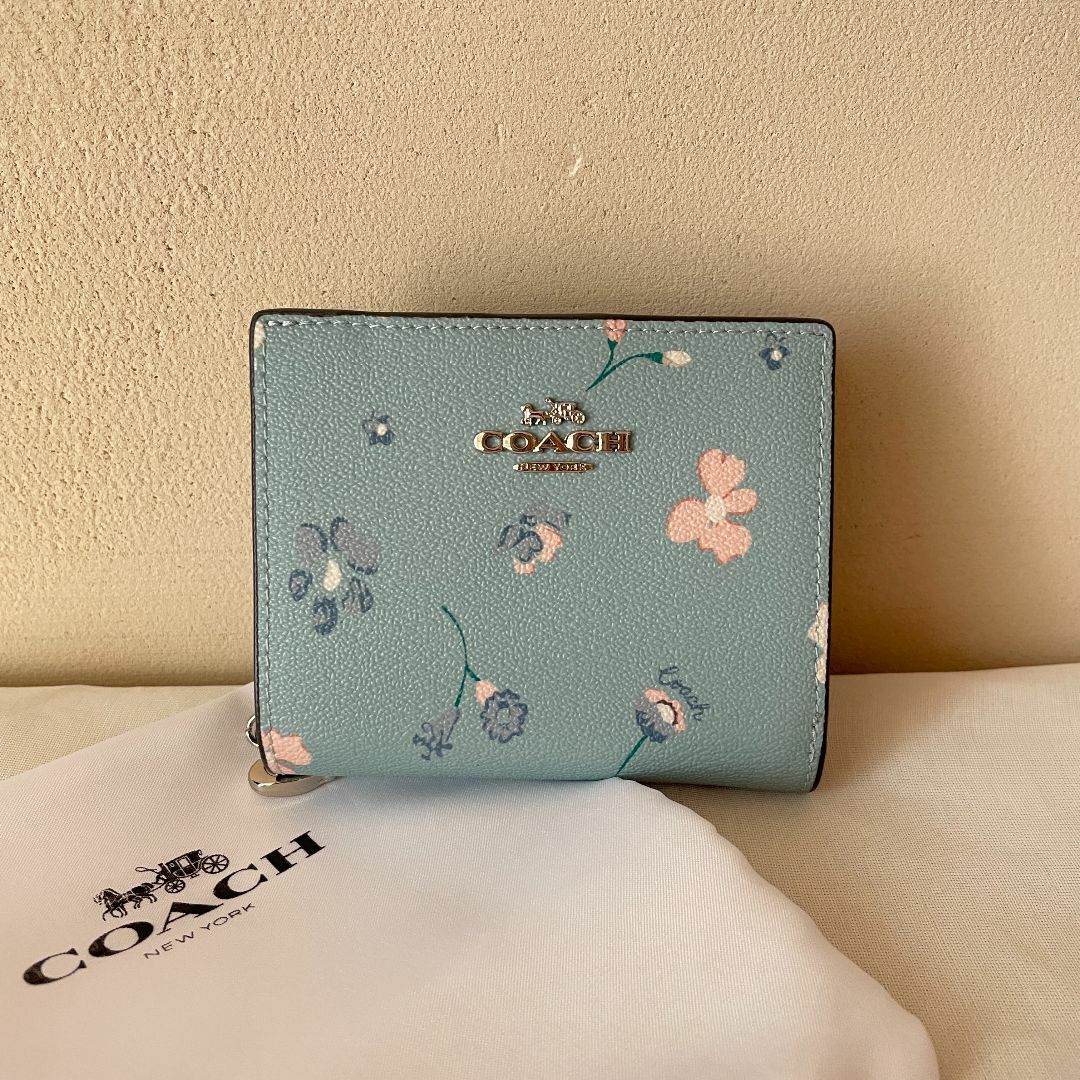 COACH コーチ 花柄 ブルー 財布-pao10.com.br