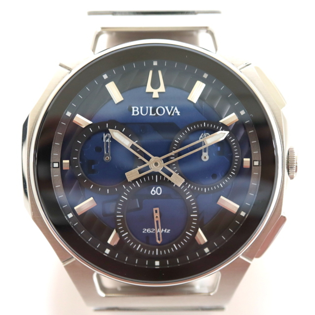 Bulova(ブローバ)の【BULOVA】ブローバ カーブ クロノグラフ クォーツ 腕時計 SS 96A205 青文字盤/ar1077ar メンズの時計(腕時計(アナログ))の商品写真