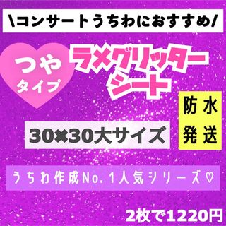 うちわ用 規定外 対応サイズ ラメ グリッター シート 紫　2枚(アイドルグッズ)