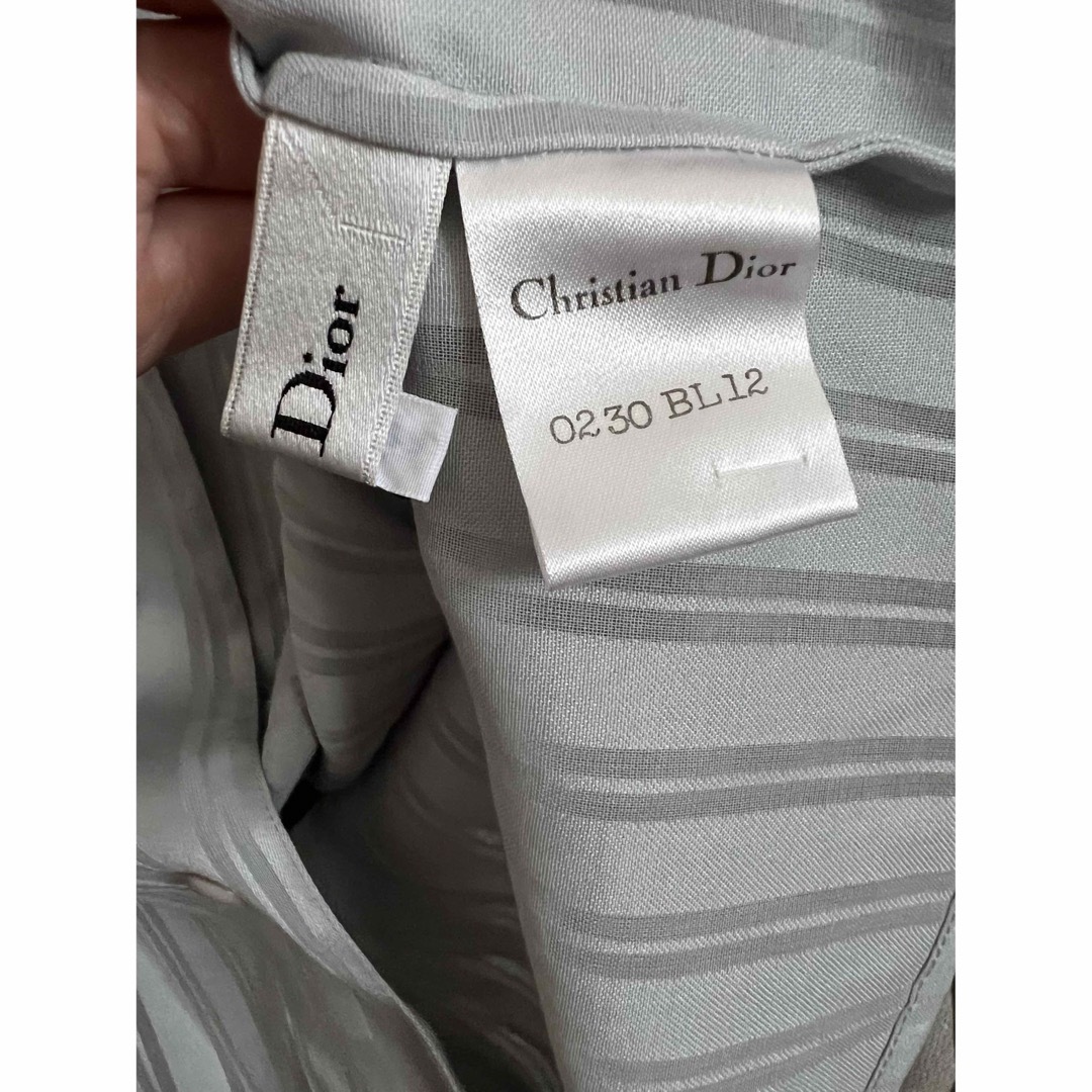 Christian Dior(クリスチャンディオール)のChristian Dior クリスチャンディオール　シルク　ストライプ　シャツ レディースのトップス(シャツ/ブラウス(長袖/七分))の商品写真