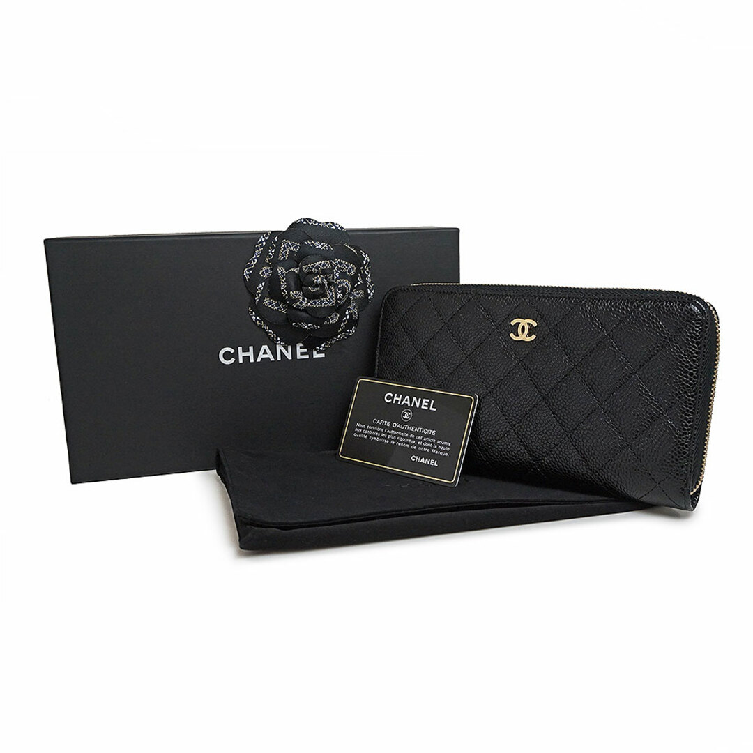 シャネル CHANEL マトラッセ ラウンドファスナー ジップ 長財布