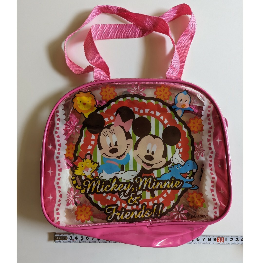 Disney(ディズニー)のミッキーマウス ミニーマウス 中古 ビニール プールバッグ ディズニー キッズ/ベビー/マタニティのこども用バッグ(レッスンバッグ)の商品写真