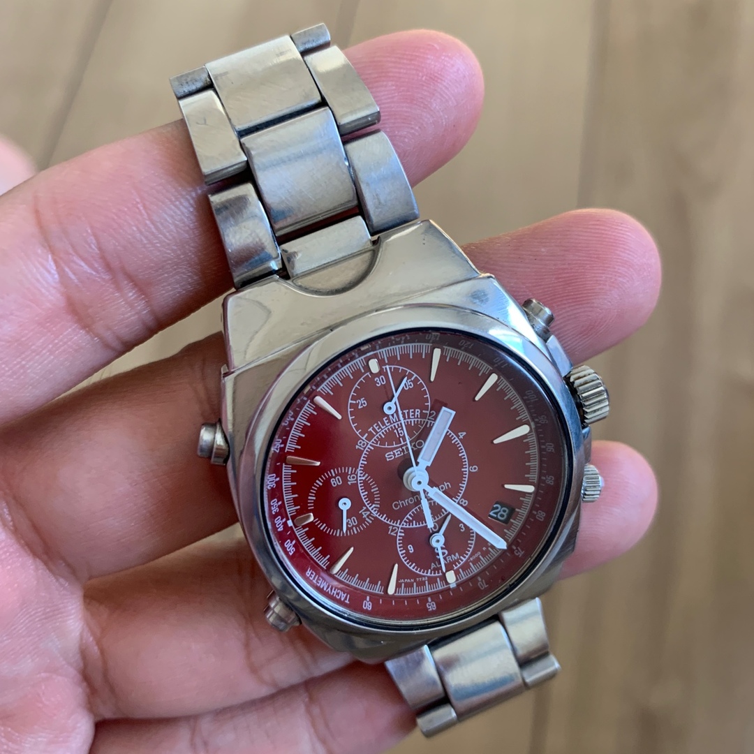 SEIKO(セイコー)のSeiko Chronograph 7T32-9000 Red dial メンズの時計(腕時計(アナログ))の商品写真