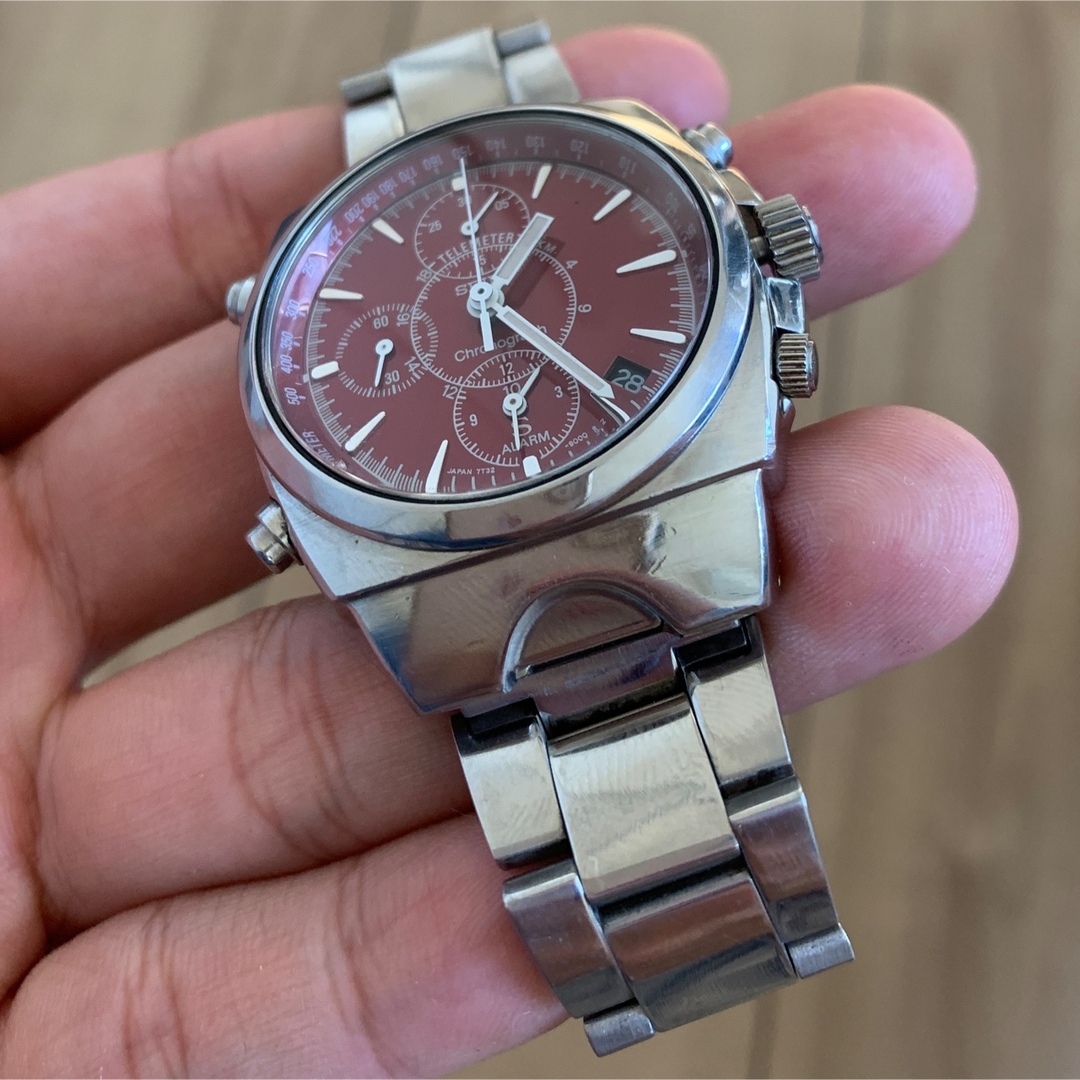 SEIKO(セイコー)のSeiko Chronograph 7T32-9000 Red dial メンズの時計(腕時計(アナログ))の商品写真