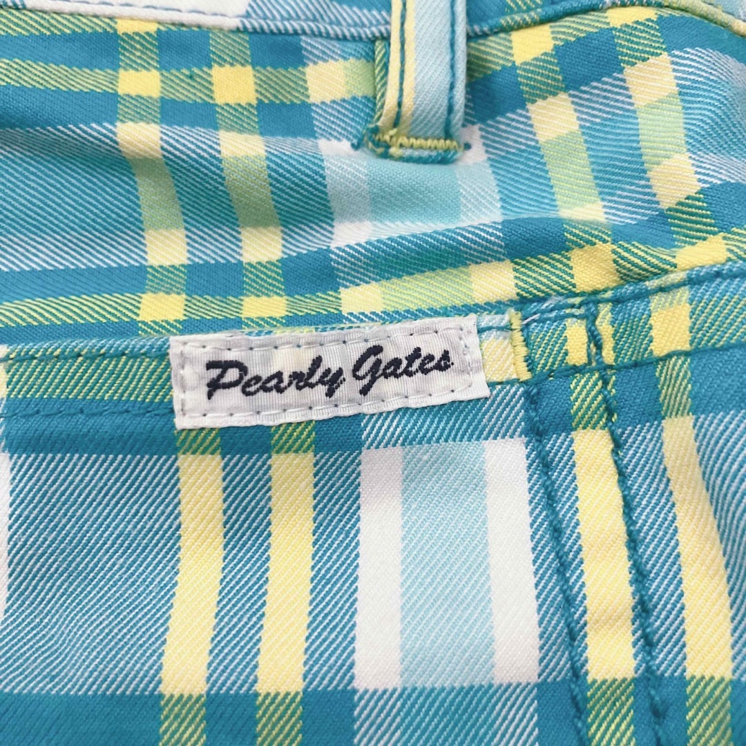 PEARLY GATES(パーリーゲイツ)の最終値下げ　パーリーゲイツ　ゴルフ　パンツ　サイズ0 ブルー スポーツ/アウトドアのゴルフ(ウエア)の商品写真