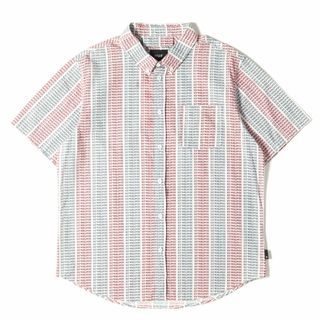 ハフ(HUF)のHUF ハフ シャツ サイズ:L ロゴ 総柄 ボタンダウン 半袖 シャツ ホワイト 白 トップス カジュアルシャツ 【メンズ】【中古】(シャツ)