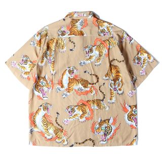 WACKO MARIA ワコマリア TIM LEHI S／S HAWAIIAN SHIRT TYPE-2 虎総柄 レーヨン 半袖開襟 アロハシャツ 半袖シャツ ブラック