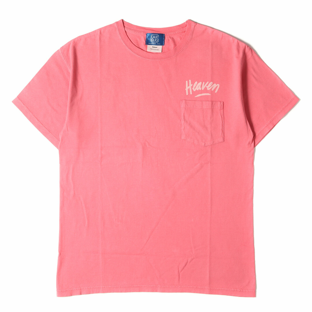 CALIFOLKS カリフォークス Tシャツ サイズ:M ポケット付き ワンポイント バック ロゴ クルーネック Tシャツ GIFTee Heaven ピンク トップス カットソー 半袖 【メンズ】【中古】【美品】 メンズのトップス(Tシャツ/カットソー(半袖/袖なし))の商品写真