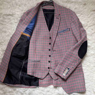 ザラ(ZARA)の極美品　ZARA Man テーラード　ベスト　セット　トリコロール　チェック　L(テーラードジャケット)