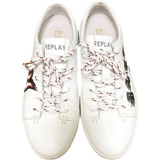 SALE‼️【新品】REPLAY  ホワイト/グリーン  44個性派スニーカーSP