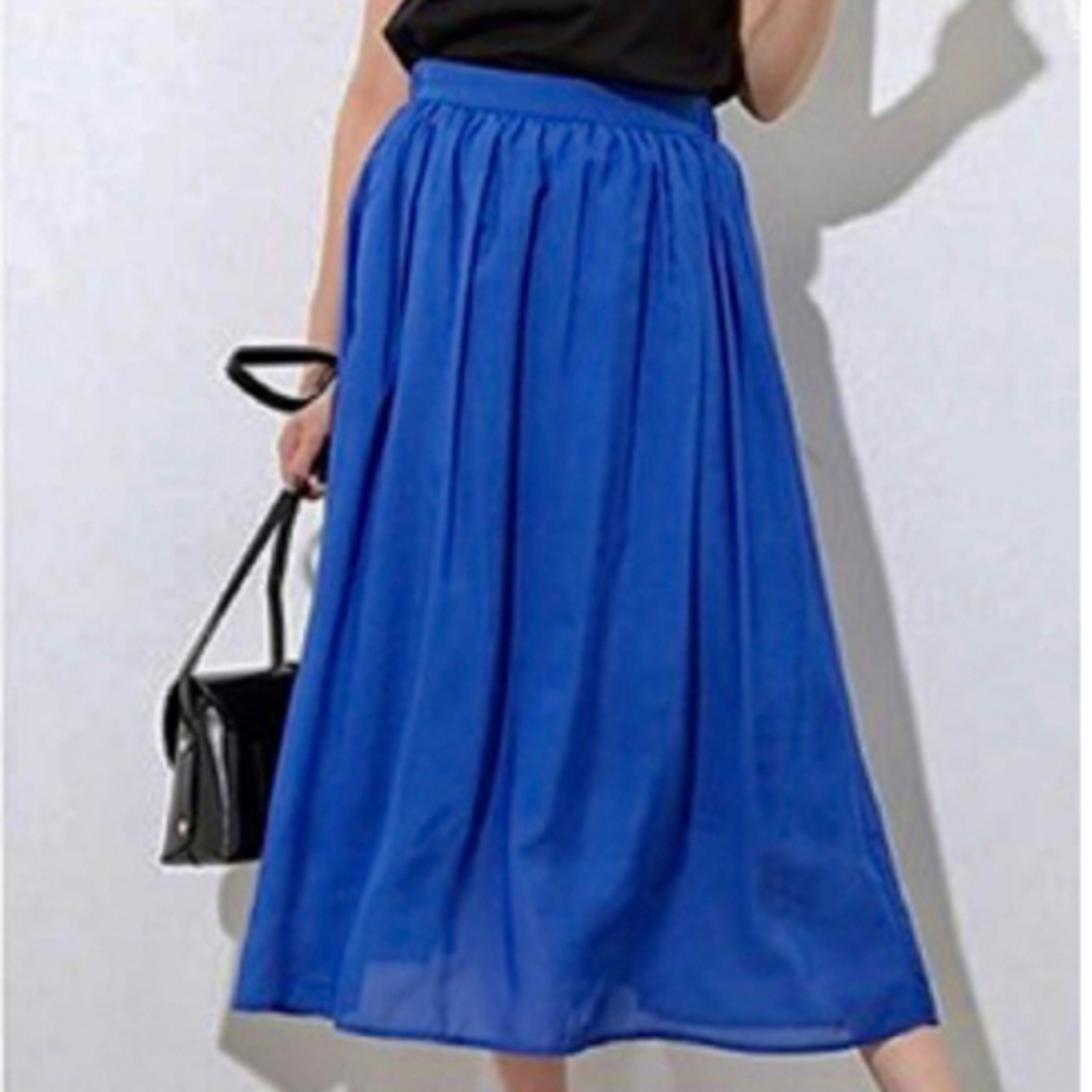 ViS(ヴィス)のVis シフォンロングスカート（漆黒） レディースのスカート(ロングスカート)の商品写真