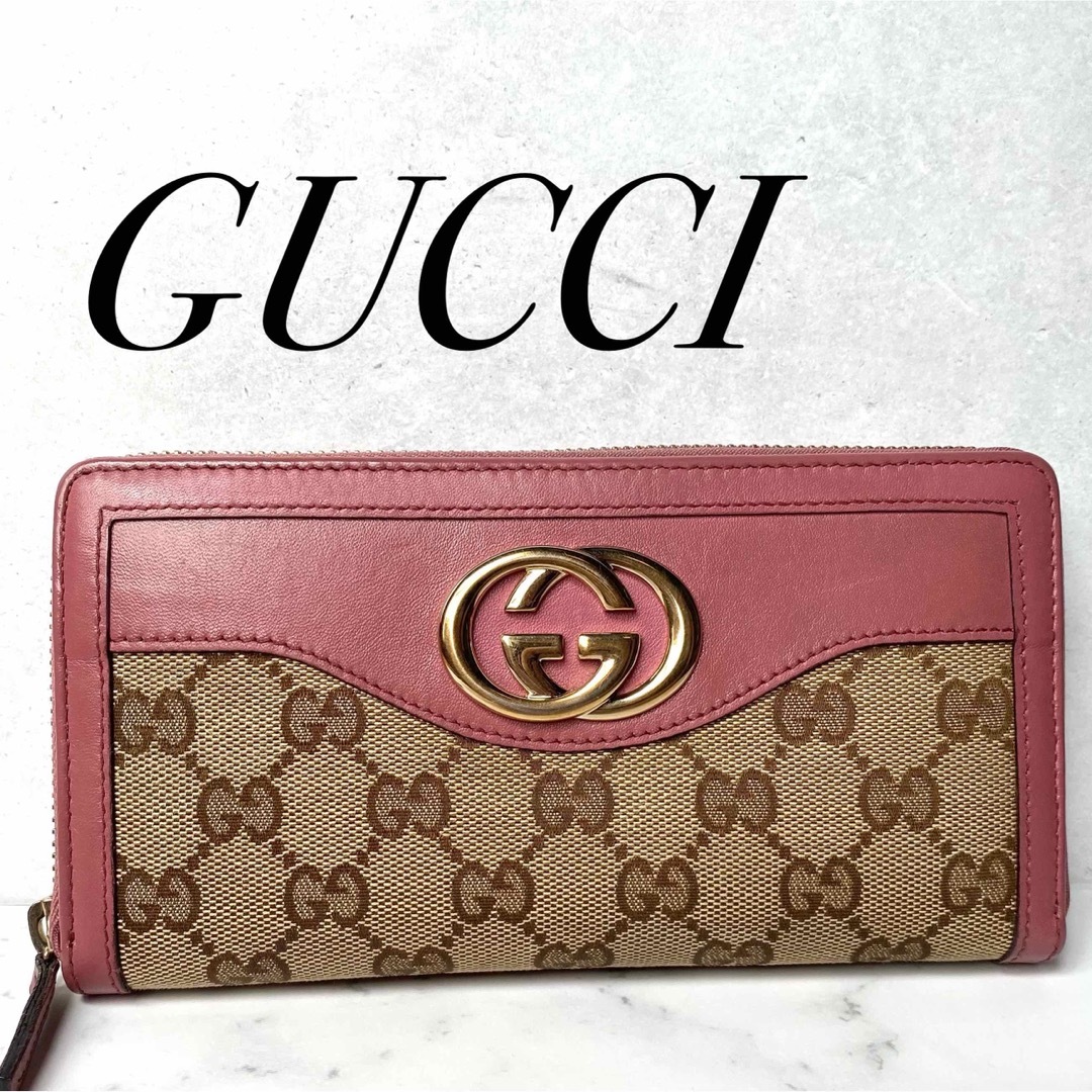 Gucci(グッチ)の美品 GUCCI グッチ インターロッキング スーキー 長財布 ゴールド金具 レディースのファッション小物(財布)の商品写真