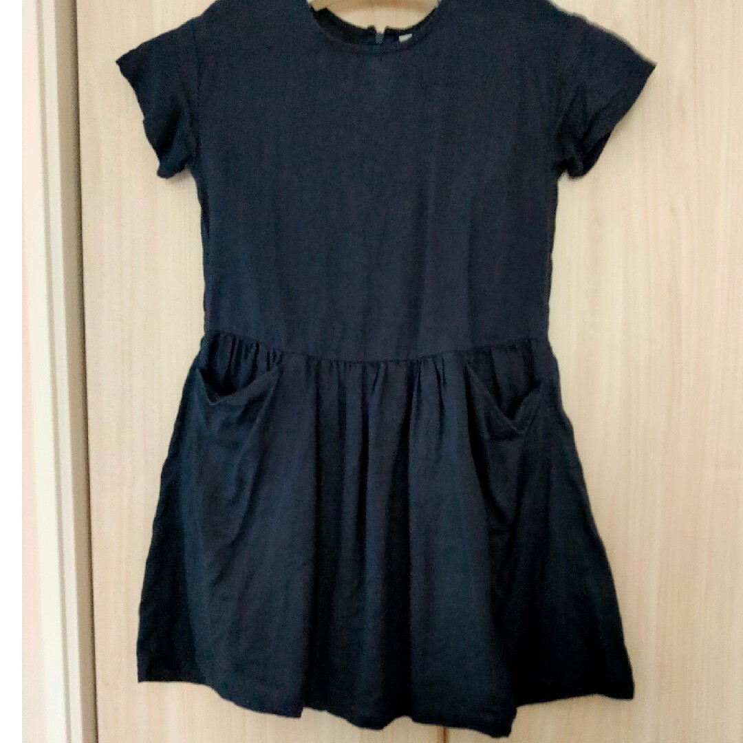 MUJI (無印良品)(ムジルシリョウヒン)の無印　リネンワンピース　130 キッズ/ベビー/マタニティのキッズ服女の子用(90cm~)(ワンピース)の商品写真