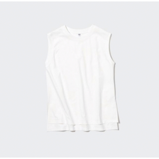 ユニクロ(UNIQLO)の新品タグ付き　エアリズムコットンクルーネックT（ノースリーブ）(Tシャツ(半袖/袖なし))